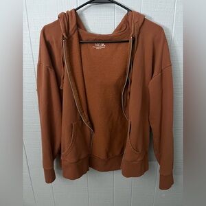 Brown Zip-Up Hoodie